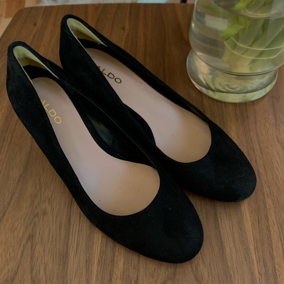 ALDO suede leather black kitten pumps - Picture 3 of 5